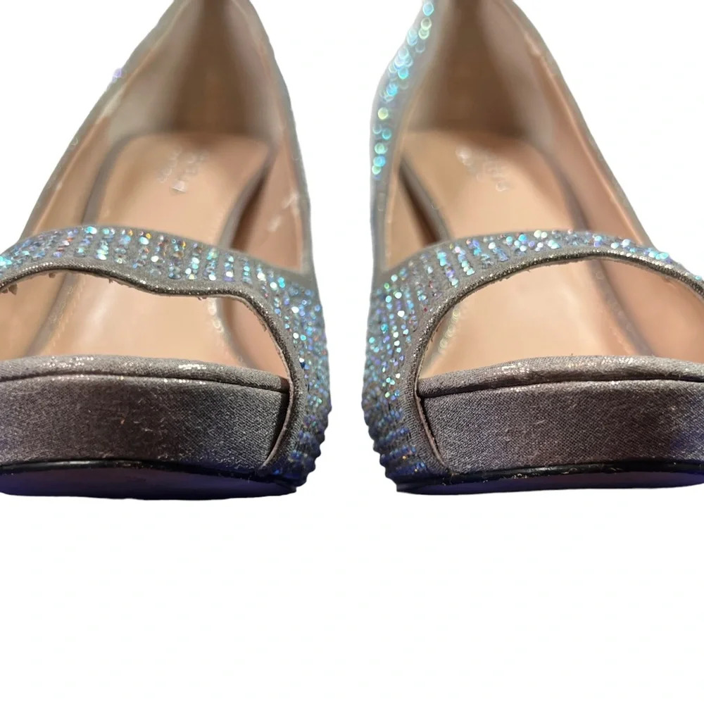 Carvela Kurt Geiger Silver Metallic Lovebird Crystal-embellished Satin Stilettos - Picture 8 of 10